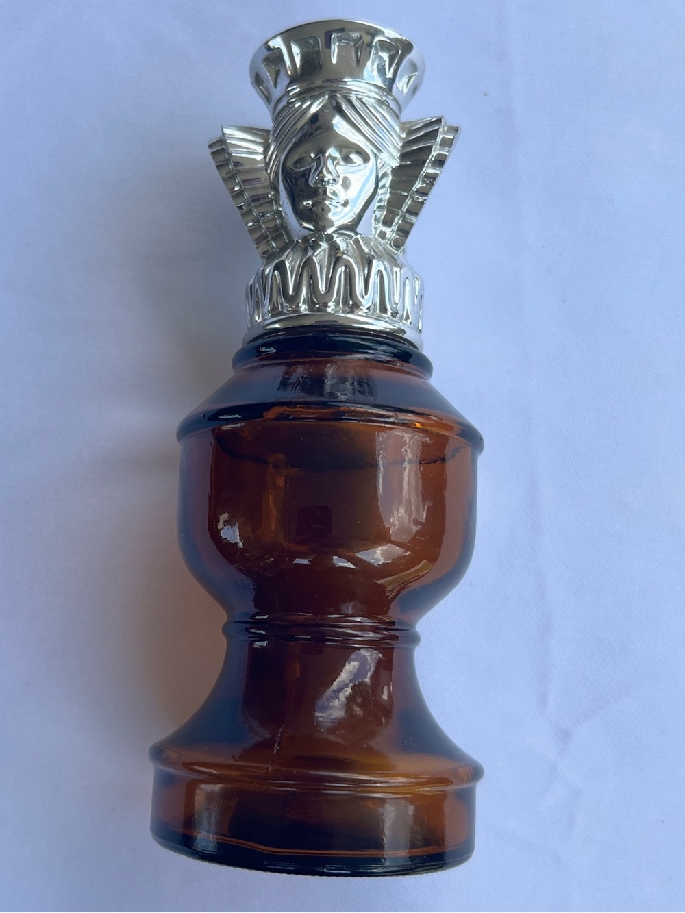Avon Chess Queen Decanter Vintage Brown Glass Bottle